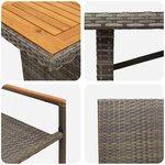 Ensemble de salle à manger de jardin vidaXL 7 pièces gris poly rattan