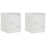 vidaXL Tables de chevet 2 Pièces blanc 34 5x39x44 cm acier