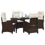 vidaXL Ensemble de salle à manger pour jardin 5 Pièces Marron polyrotin