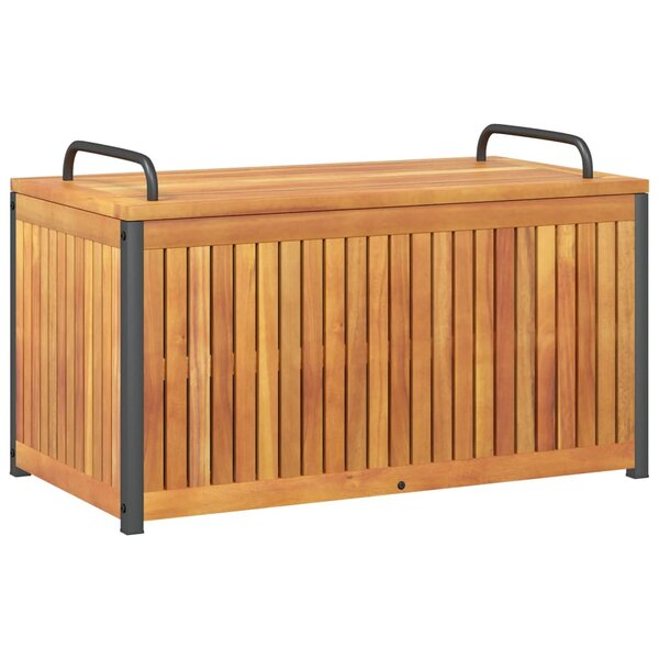 vidaXL Boîte à coussins d'extérieur bois d'acacia solide et acier