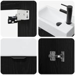 vidaXL Meuble de salle de bain avec robinet Chêne noir