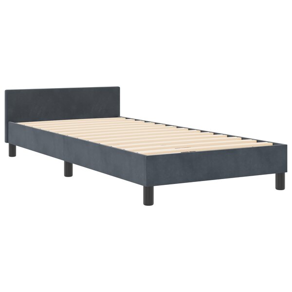 vidaXL Cadre de Lit Gris Foncé 90x190 cm Velours