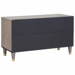 vidaXL Meuble TV Gris et or 80 x 31.5 x 46 cm Bois de manguier massif