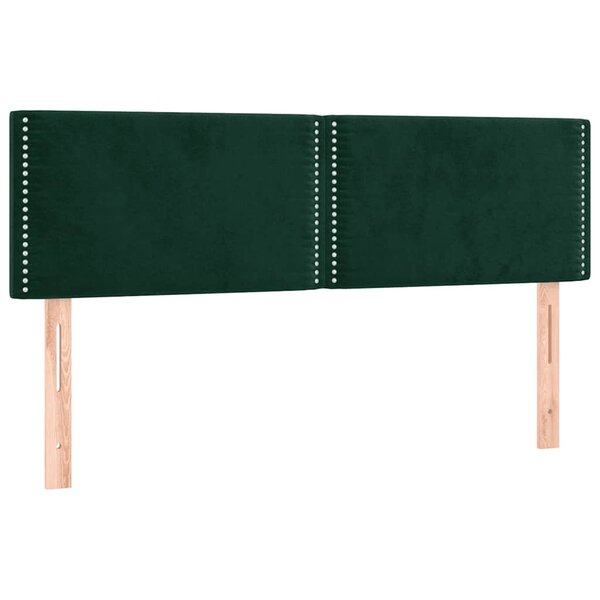 vidaXL Têtes de lit 2 Pièces Vert foncé 72x5x78/88 cm Velours