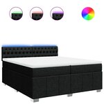 vidaXL Sommier à lattes de lit avec matelas Noir 200x200 cm Tissu