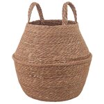 vidaXL Pot de plante avec poignées Naturel Ø 22 x 20 cm