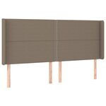 vidaXL Sommier à lattes de lit matelas LED Taupe 180x200 cm Tissu