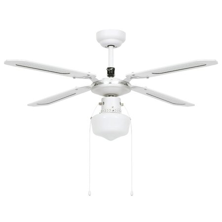 vidaXL Ventilateur de plafond avec lampe 106 cm Blanc