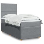 vidaXL Sommier à lattes de lit avec matelas Gris clair 100x200cm Tissu