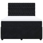vidaXL Sommier à lattes de lit et matelas Noir 160x200 cm Velours