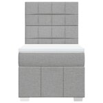 vidaXL Sommier à lattes de lit et matelas Gris clair 90x190 cm Tissu