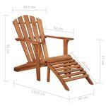 vidaXL Chaise de jardin Adirondack et repose-pied Bois d'acacia massif
