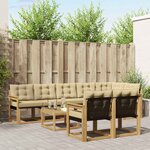 vidaXL Ensemble de canapés d'extérieur 9 Pièces Blanc et Beige