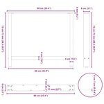 vidaXL Pieds de table à manger Noir 2 pièces 90 x (72-73) cm Acier