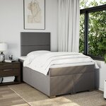 vidaXL Sommier à lattes de lit avec matelas taupe 120x190 cm tissu