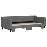 vidaXL Lit de jour avec gigogne sans matelas gris foncé 90x200 cm