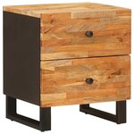 vidaXL Cabinet de chevet avec tiroir 2 Pièces Marron 40 x 33 x 46 cm
