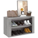 vidaXL Étagère à chaussures Sonoma gris 75x35x45 cm Bois d'ingénierie