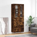 vidaXL Buffet haut Chêne fumé 69 5x34x180 cm Bois d'ingénierie