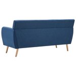 vidaXL Canapé à 3 places revêtement en tissu 172x70x82 cm bleu