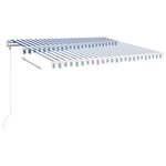 vidaXL Auvent rétractable automatique 450x300 cm Bleu et blanc
