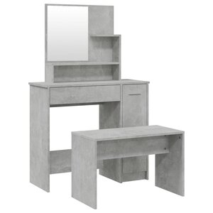 vidaXL Ensemble de coiffeuse Gris béton 86 5x35x136 cm