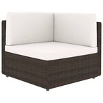 vidaXL Salon de jardin 12 Pièces avec coussins Marron Résine tressée