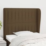 vidaXL Tête de lit avec oreilles Marron foncé 103x23x118/128 cm Tissu