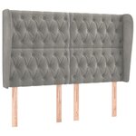 vidaXL Tête de lit avec oreilles Gris clair 147x23x118/128 cm Velours