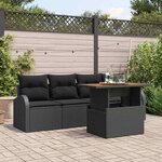 vidaXL Ensemble de canapé de jardin 5 Pièces Noir Poly rotin