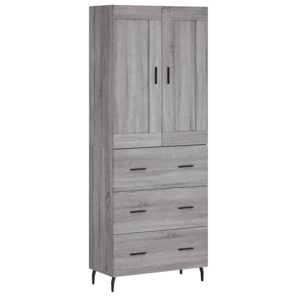 vidaXL Buffet haut Sonoma gris 69 5x34x180 cm Bois d'ingénierie