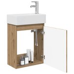 vidaXL Meuble de salle de bain avec robinet Chêne artisanal