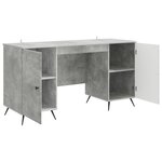 vidaXL Bureau Gris béton 142 5 x 50 x 75 cm Bois d'ingénierie