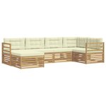 vidaXL Ensemble de canapés d'extérieur 6 pc Blanc et crème Polyester