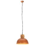 Vidaxl lampe suspendue industrielle cuivre rond 42 cm e27 manguier