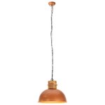 Vidaxl lampe suspendue industrielle cuivre rond 42 cm e27 manguier