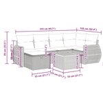 vidaXL Salon de jardin avec coussins 7 Pièces beige résine tressée