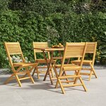 vidaXL Chaises de jardin pliantes lot de 4 47x62x90cm bois massif teck