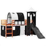 vidaXL Lit mezzanine enfants avec tour blanc/noir 80x200cm pin massif