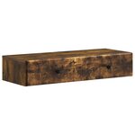 vidaXL Table d'appoint murale Chêne fumé 87 5 x 34 5 x 17 cm