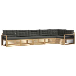 vidaXL Ensemble de canapés d'extérieur 6 pc Blanc et anthracite