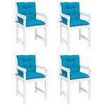 vidaXL Coussins de chaise de jardin à dossier bas lot de 4 bleu
