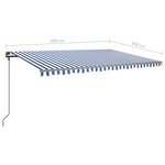 vidaXL Auvent automatique capteur de vent et LED 5x3 5 m Bleu et blanc