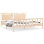vidaXL Cadre de lit avec tête de lit 180x200 cm bois massif