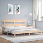 vidaXL Cadre de lit avec tête de lit 200x200 cm bois massif