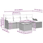 vidaXL Ensemble de canapé de jardin avec coussin 6 Pièces Noir polyrotin