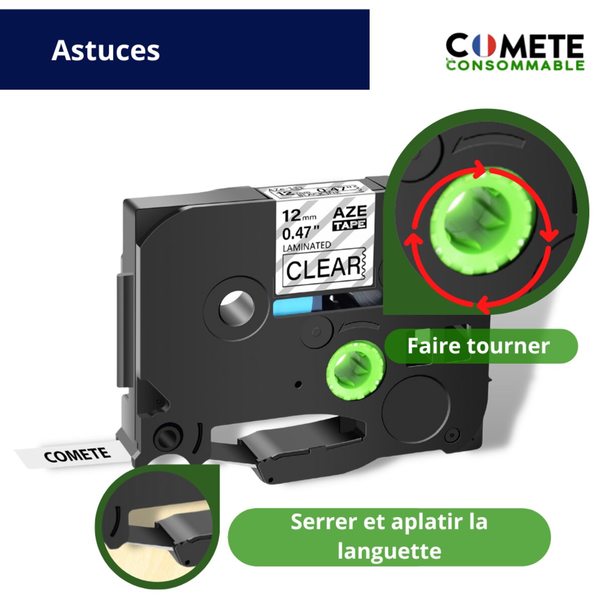 Lot De 5 Rubans Compatibles Dymo Letratag - Noir Sur Fond Blanc - Référence S0721510 - Marque Qualitoner