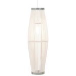 vidaXL Lampe suspendue Blanc Osier 40 W 27x68 cm Ovale E27