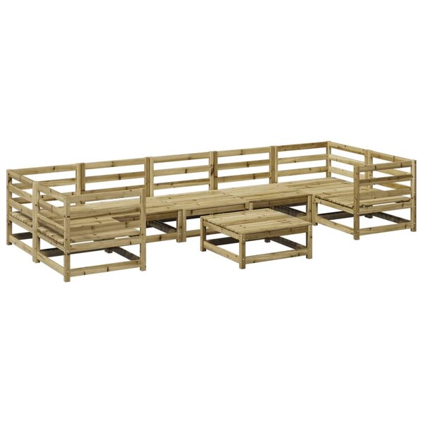 vidaXL Salon de jardin 8 Pièces bois de pin imprégné