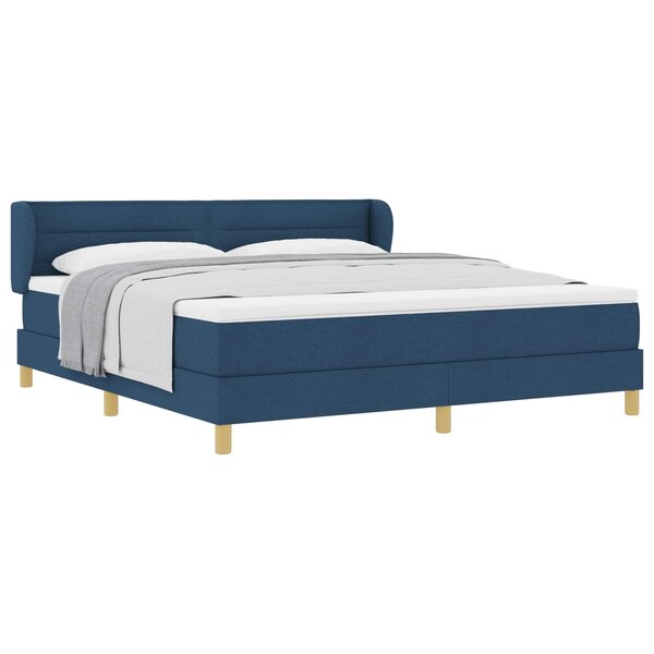 vidaXL Lit à ressorts avec matelas Bleu 180 x 200 cm tissu